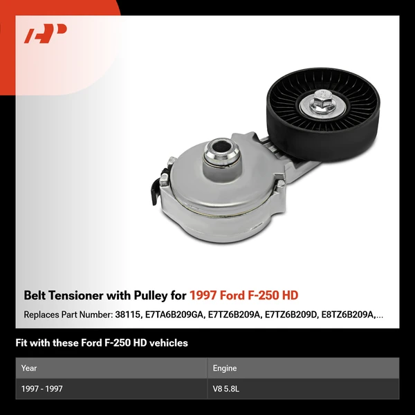 Belt Tensioner with Pulley for 1997 Ford F-250 HD