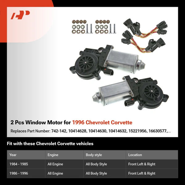 2 Pcs Window Motor for 1996 Chevrolet Corvette