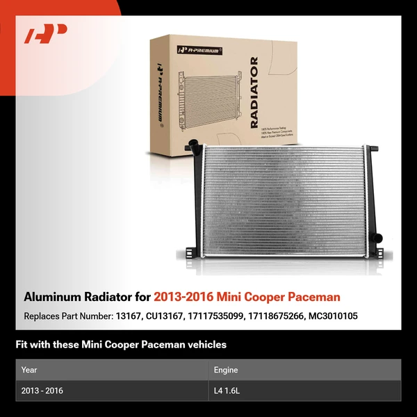 Aluminum Radiator for 2013-2016 Mini Cooper Paceman