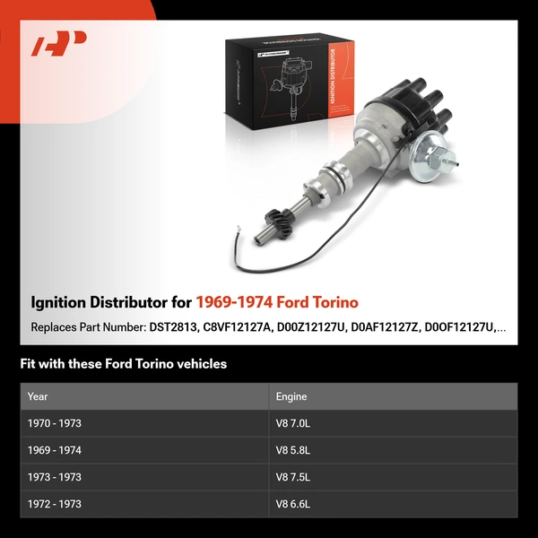Ignition Distributor for 1969-1974 Ford Torino