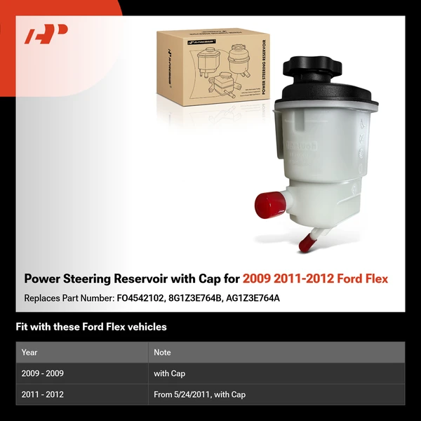 Power Steering Reservoir with Cap for 2009 2011-2012 Ford Flex