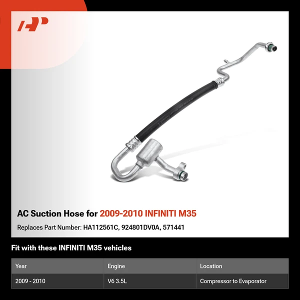 AC Suction Hose for 2009-2010 INFINITI M35
