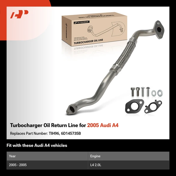 Turbocharger Oil Return Line for 2005 Audi A4