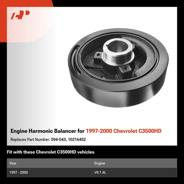 Engine Harmonic Balancer for 1997-2000 Chevrolet C3500HD
