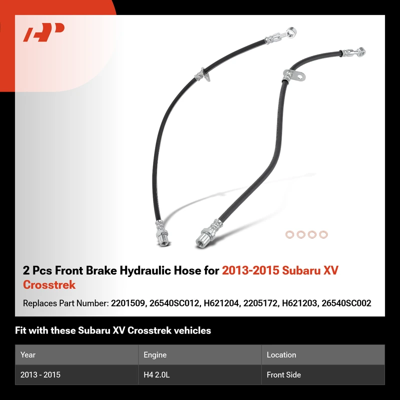 2 Pcs Front Brake Hydraulic Hose for 2013-2015 Subaru XV Crosstrek