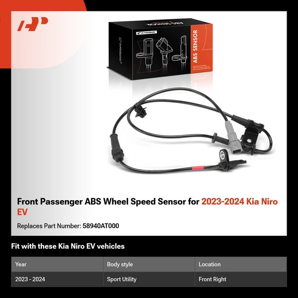Front Passenger ABS Wheel Speed Sensor for 2023-2024 Kia Niro EV
