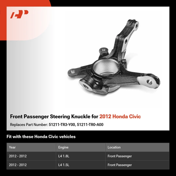 Front Passenger Steering Knuckle for 2012 Honda Civic