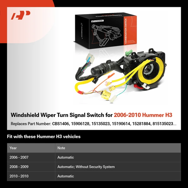 Windshield Wiper Turn Signal Switch for 2006-2010 Hummer H3