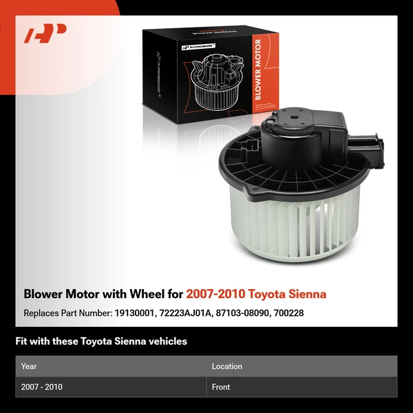 Blower Motor with Wheel for 2007-2010 Toyota Sienna