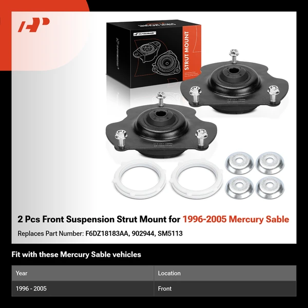 2 Pcs Front Suspension Strut Mount for 1996-2005 Mercury Sable
