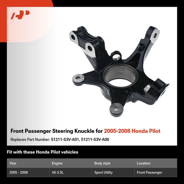 Front Passenger Steering Knuckle for 2005-2008 Honda Pilot