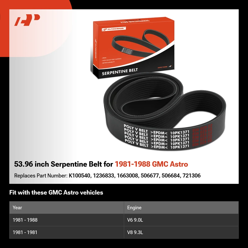53.96 inch Serpentine Belt for 1981-1988 GMC Astro