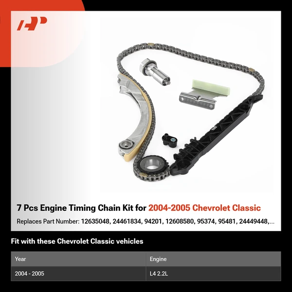 7 Pcs Engine Timing Chain Kit for 2004-2005 Chevrolet Classic