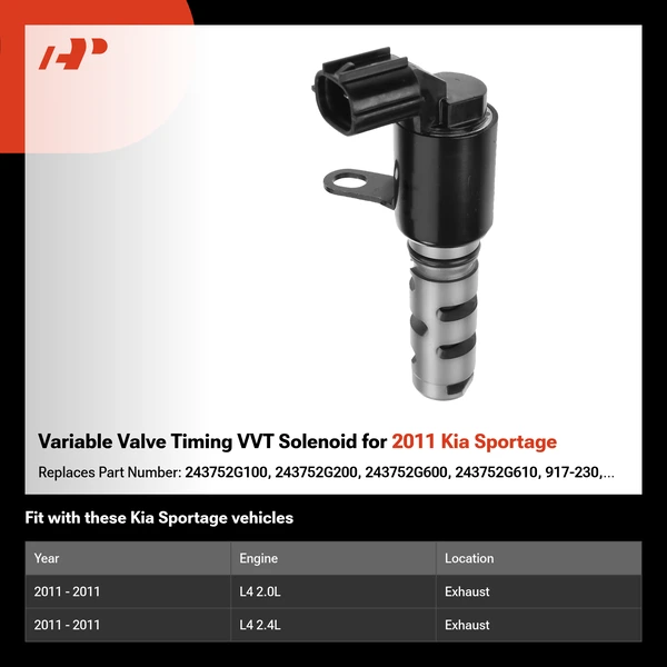 Variable Valve Timing VVT Solenoid for 2011 Kia Sportage