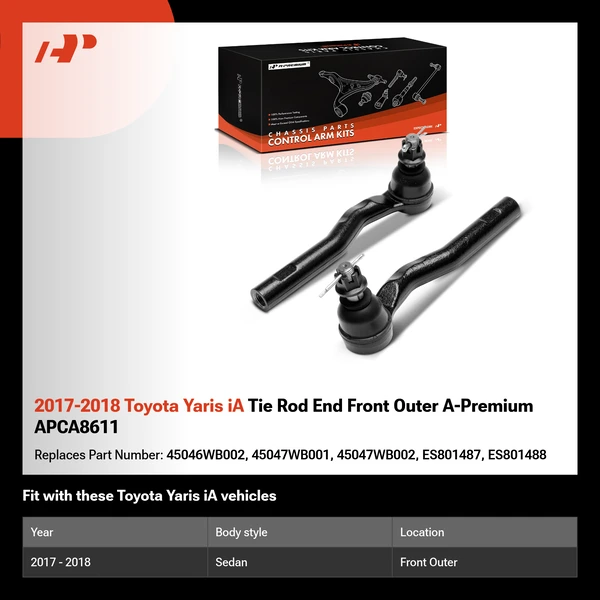 2017-2018 Toyota Yaris iA Tie Rod End Front Outer A-Premium APCA8611