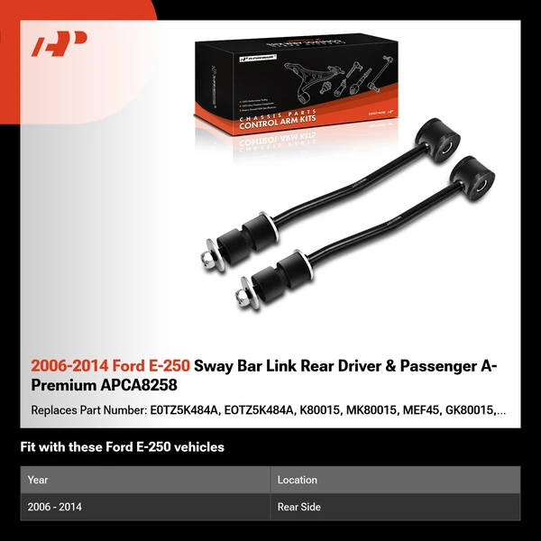 2006-2014 Ford E-250 Sway Bar Link Rear Driver & Passenger A-Premium APCA8258