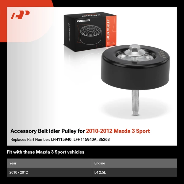 Accessory Belt Idler Pulley for 2010-2012 Mazda 3 Sport