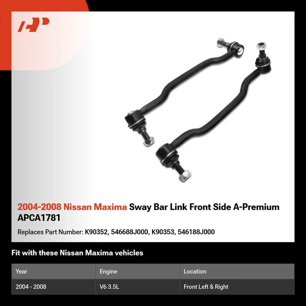 2004-2008 Nissan Maxima Sway Bar Link Front Side A-Premium APCA1781