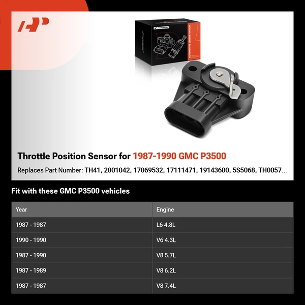 Throttle Position Sensor for 1987-1990 GMC P3500