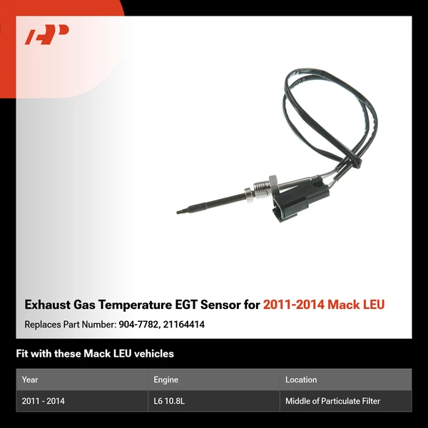 Exhaust Gas Temperature EGT Sensor for 2011-2014 Mack LEU