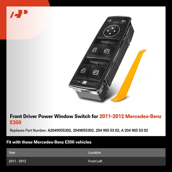 Front Driver Power Window Switch for 2011-2012 Mercedes-Benz E350