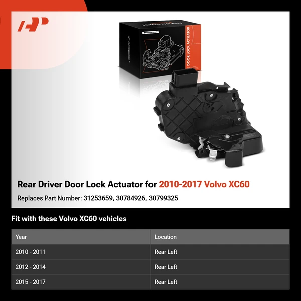 Rear Driver Door Lock Actuator for 2010-2017 Volvo XC60