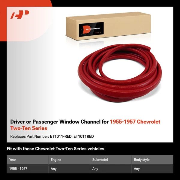 Driver or Passenger Window Channel for 1955-1957 Chevrolet Two-Ten Series