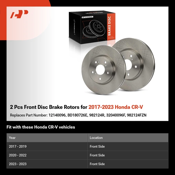 2 Pcs Front Disc Brake Rotors for 2017-2023 Honda CR-V