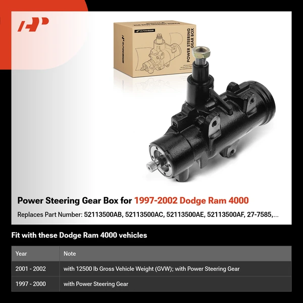 Power Steering Gear Box for 1997-2002 Dodge Ram 4000