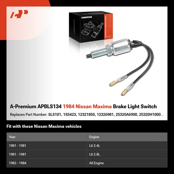 A-Premium APBLS134 1984 Nissan Maxima Brake Light Switch