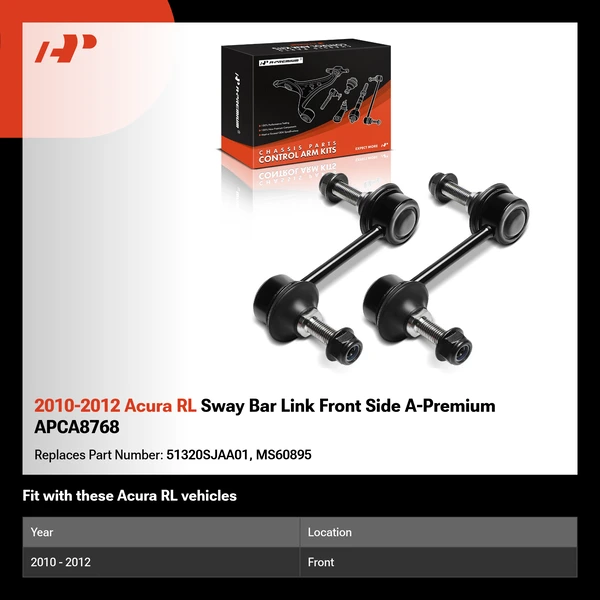 2010-2012 Acura RL Sway Bar Link Front Side A-Premium APCA8768