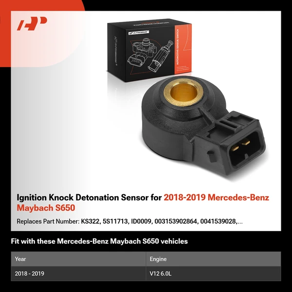 Ignition Knock Detonation Sensor for 2018-2019 Mercedes-Benz Maybach S650
