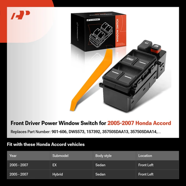 Front Driver Power Window Switch for 2005-2007 Honda Accord