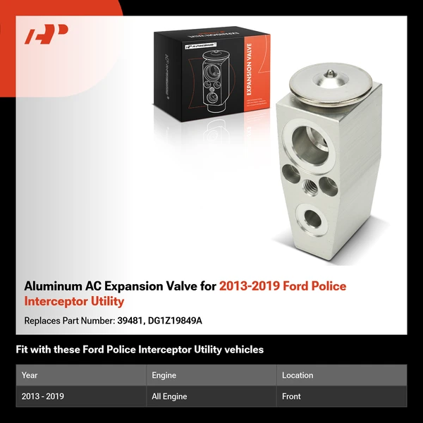 Aluminum AC Expansion Valve for 2013-2019 Ford Police Interceptor Utility