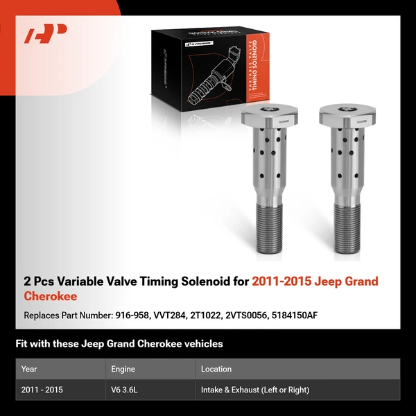 2 Pcs Variable Valve Timing Solenoid for 2011-2015 Jeep Grand Cherokee