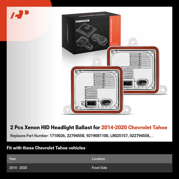 2 Pcs Xenon HID Headlight Ballast for 2014-2020 Chevrolet Tahoe