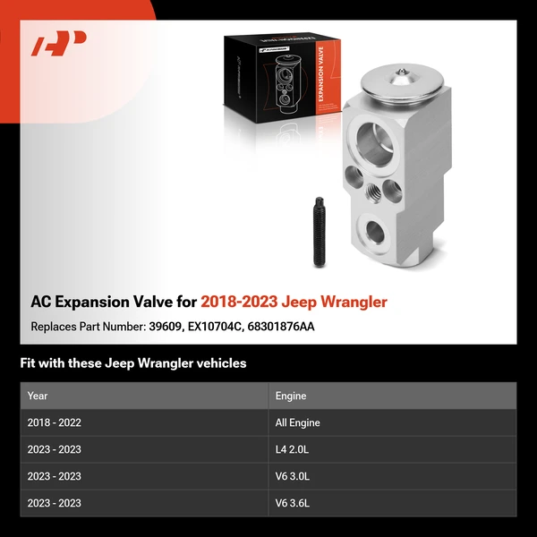 AC Expansion Valve for 2018-2023 Jeep Wrangler