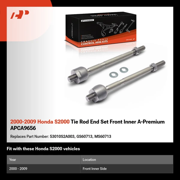 2000-2009 Honda S2000 Tie Rod End Set Front Inner A-Premium APCA9656