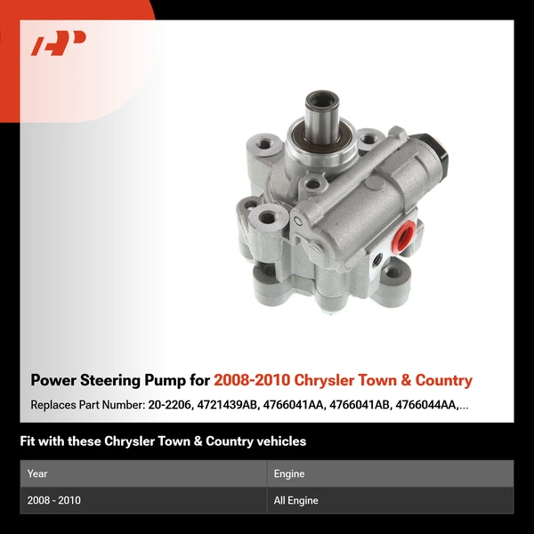 Power Steering Pump for 2008-2010 Chrysler Town & Country