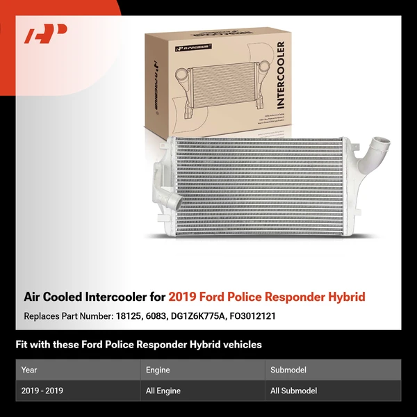 Air Cooled Intercooler for 2019 Ford Police Responder Hybrid