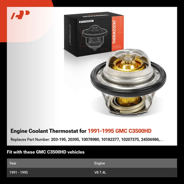 Engine Coolant Thermostat for 1991-1995 GMC C3500HD