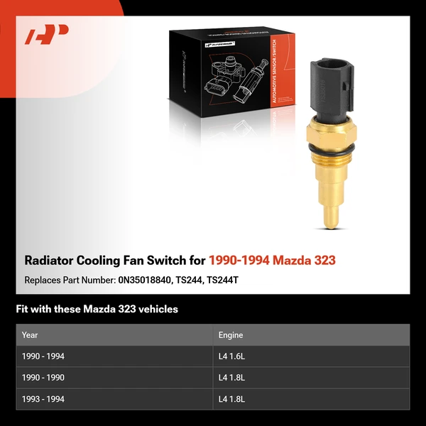 Radiator Cooling Fan Switch for 1990-1994 Mazda 323