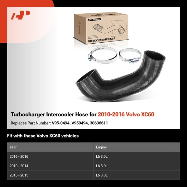 Turbocharger Intercooler Hose for 2010-2016 Volvo XC60