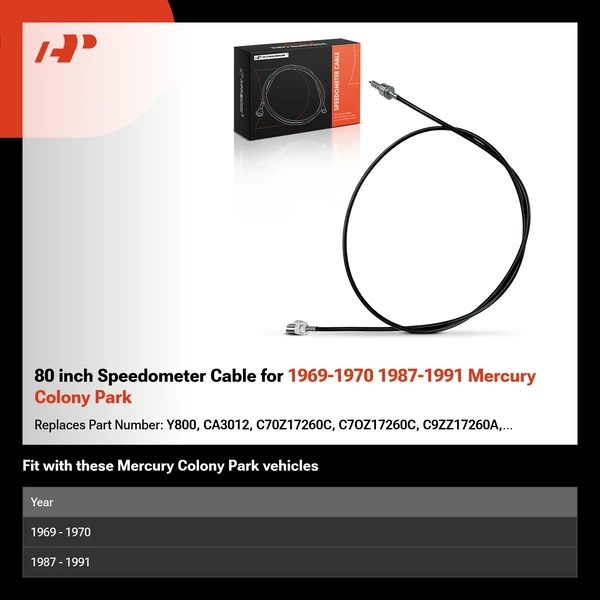 80 inch Speedometer Cable for 1969-1970 1987-1991 Mercury Colony Park