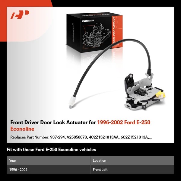 Front Driver Door Lock Actuator for 1996-2002 Ford E-250 Econoline