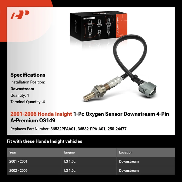 2001-2006 Honda Insight 1-Pc Oxygen Sensor Downstream 4-Pin A-Premium OS149