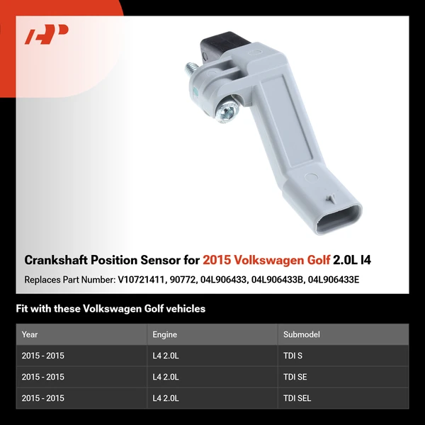 Crankshaft Position Sensor for 2015 Volkswagen Golf 2.0L l4