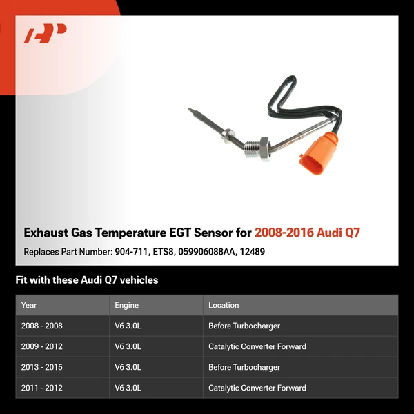 Exhaust Gas Temperature EGT Sensor for 2008-2016 Audi Q7