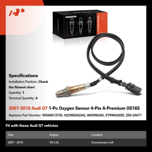 2007-2010 Audi Q7 1-Pc Oxygen Sensor 4-Pin A-Premium OS165