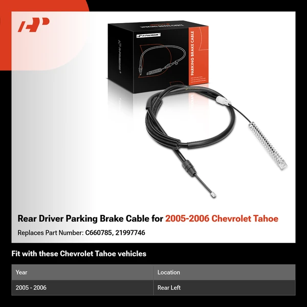 Rear Driver Parking Brake Cable for 2005-2006 Chevrolet Tahoe